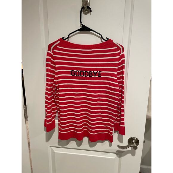 Banana Republic red striped hello goodbye sweater medium - Picture 2 of 5